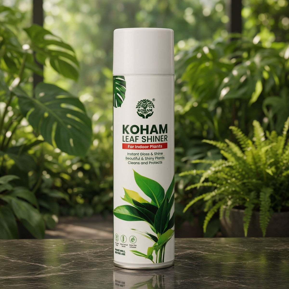 Koham Leaf Shiner for Indoor Plants – Instant Leaf Gloss & Shine Spray