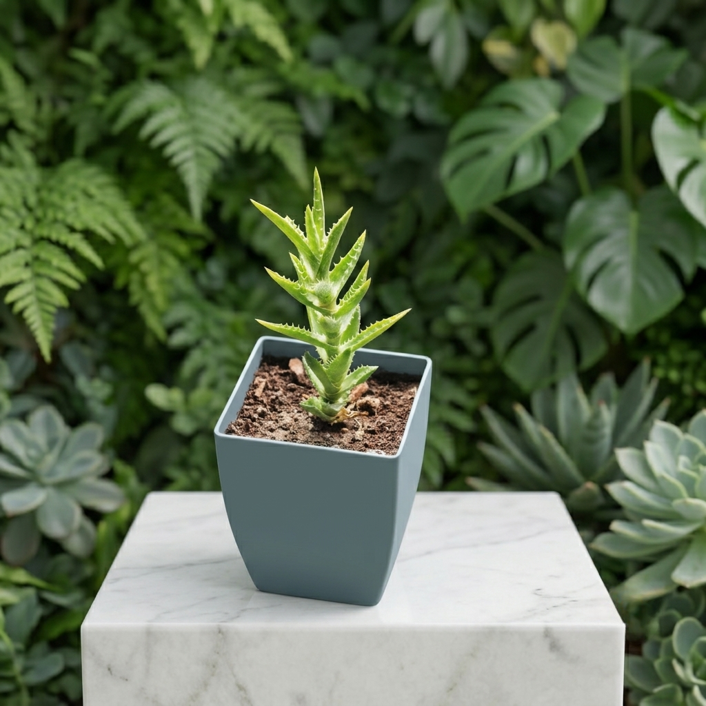 Tiger Tooth Aloe (Aloe juvenna) in Ceramic Pot