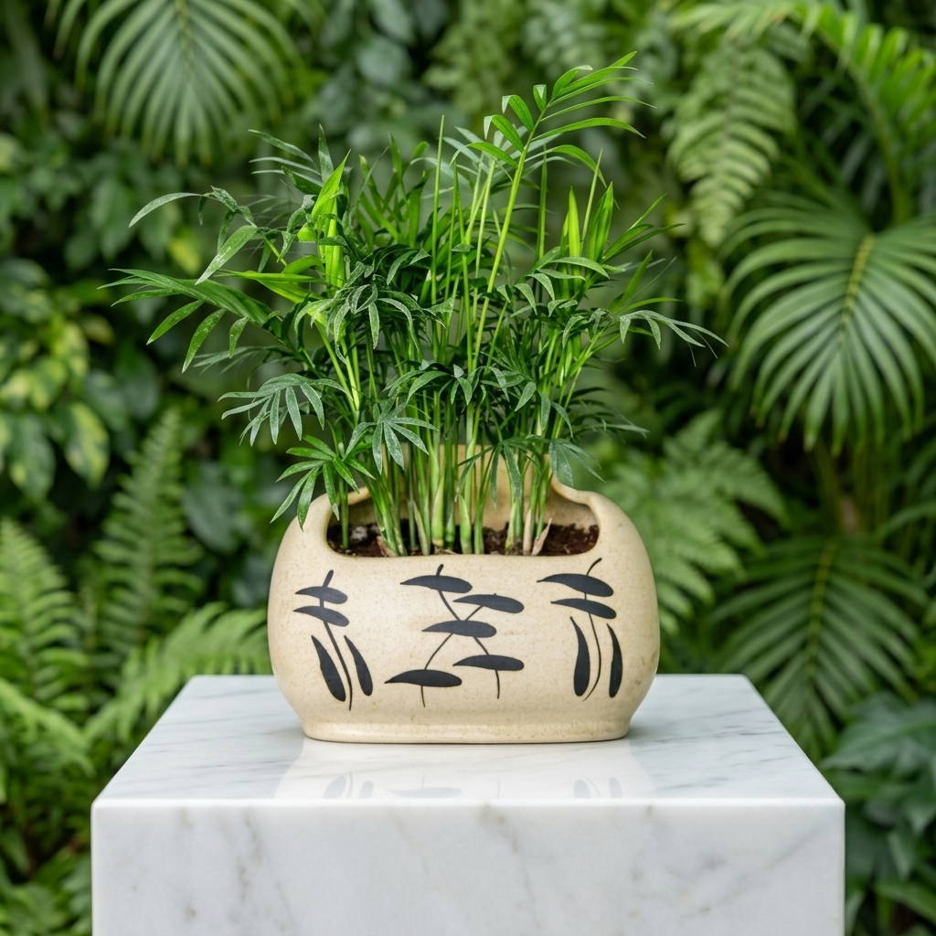 Parlor Palm (Chamaedorea elegans) in Ceramic Pot